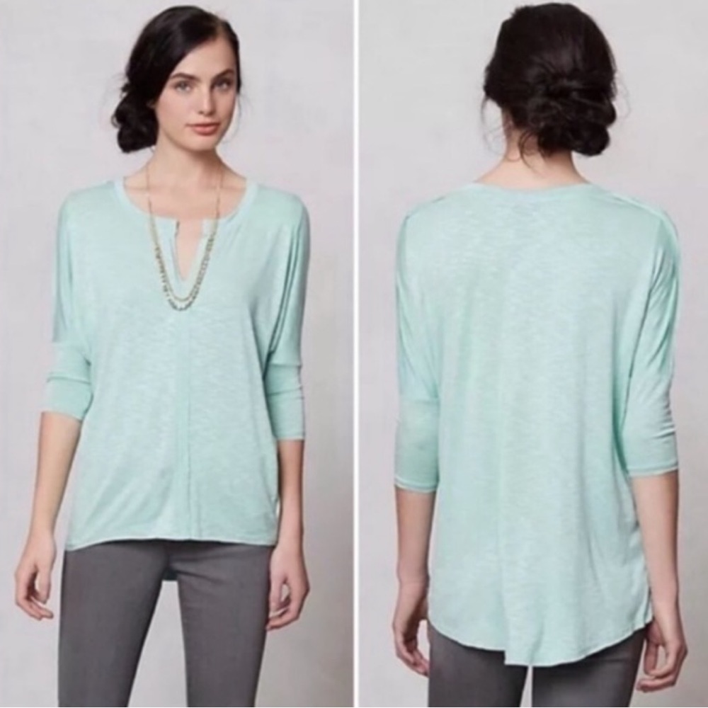 Anthropologie Dolan Mint Green v-neck Swing T-Shirt tunic top